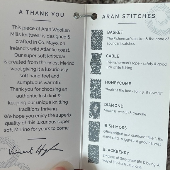 Aran Woollen Mills | Flared Cardigan With Diamond Stitch Wool Made in Ireland - Picture 5 of 7